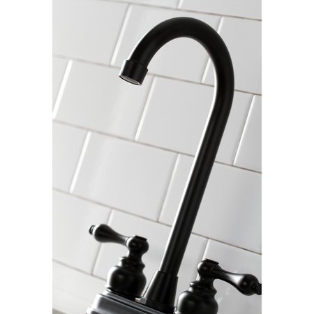 Kingston Brass KB490AL 4-Inch Centerset High-Arc Bar Faucet, Matte Black KB490AL